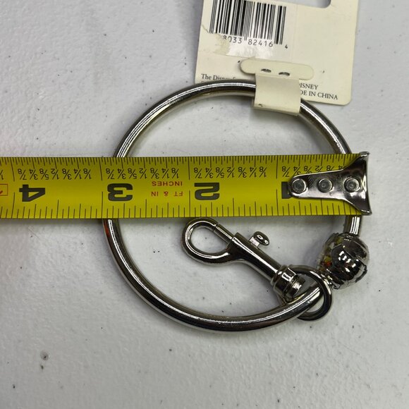 The Disney Store Snap Clasp Trigger Belt Clip On 3" Silver Ring Keychain Holder - Picture 5 of 5